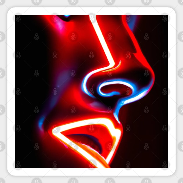 Neon Cyborg Sticker by Honeynandal